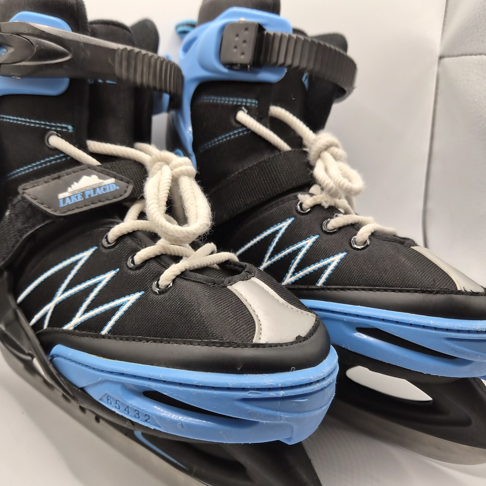 Lake Placid Kids Black & Blue Adjustable Ice Skates